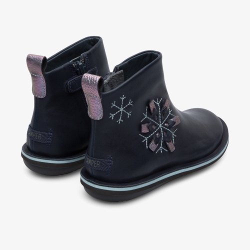 Camper Twins Kids Down Boots US-15113 Navy USA Stockists